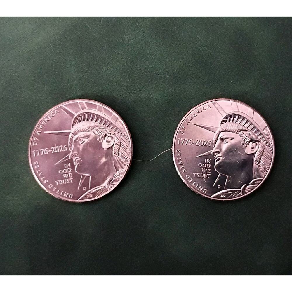 Two America 250 Enduring Liberty Half Dollars Semiquincentennial 1776-2026 BU - Picture 2 of 5